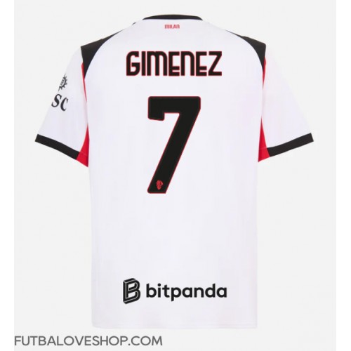 Dres AC Milan Santiago Gimenez #7 Preč 2025-26 Krátky Rukáv